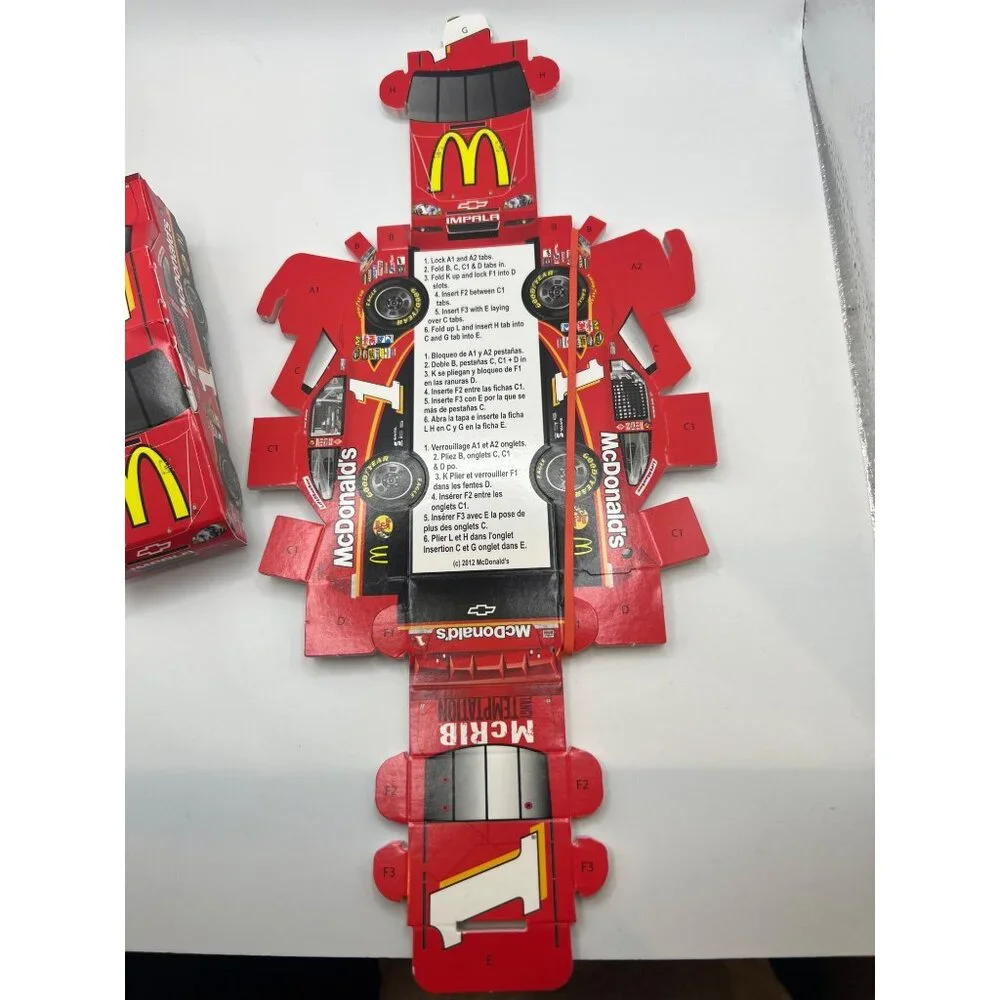 McDonald’s 2012 Promotional McRib Cardboard Build Your Own Race Car Lot of 9 New
